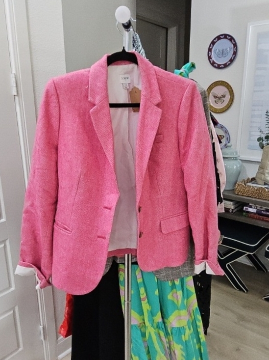 J. Crew Jackets & Blazers - J. Crew Bright Pink Tweed Blazer